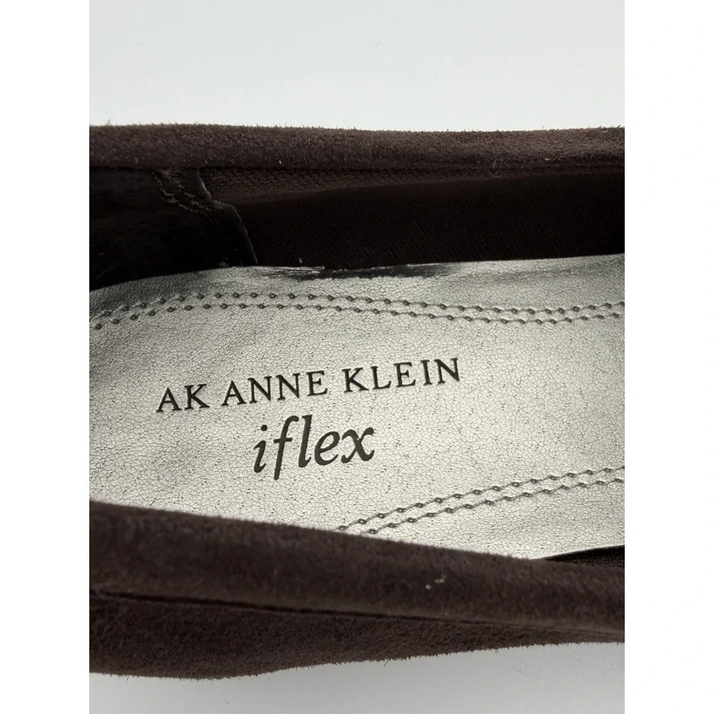 AK Anne Klein iFlex Suede Loafer Flats Brown Comfort Slip-On 8.5M Square Toe NIB